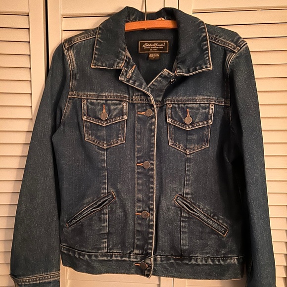 Eddie Bauer Jackets & Blazers - Eddie Bauer Dark Wash Blue Jean Jacket